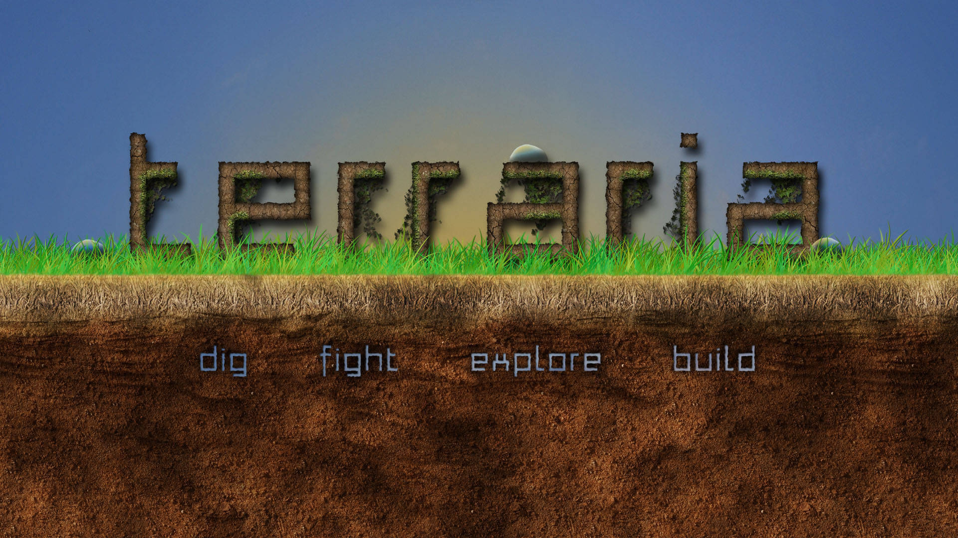 Terraria, grass, blue sky, Full HD Desktop Wallpaper