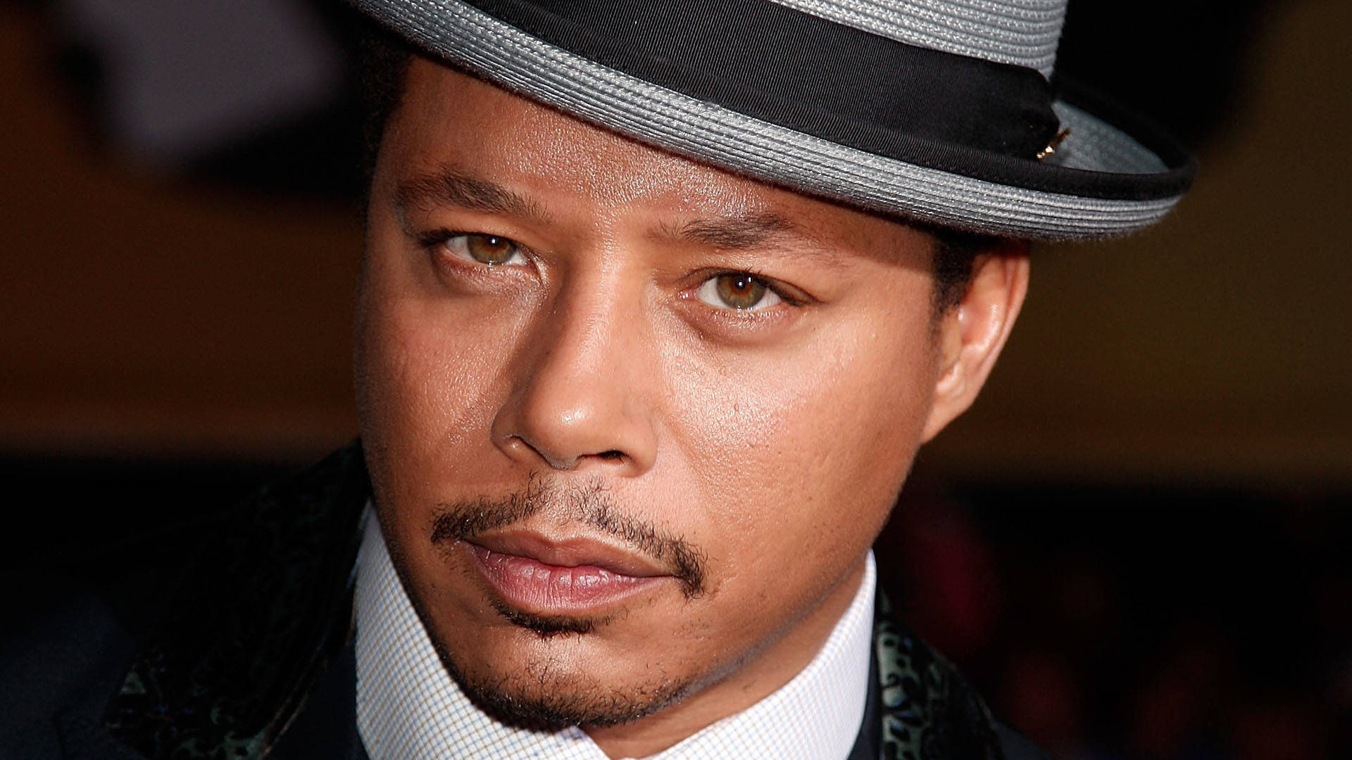 Terrence Howard, gray fedora, suit, Full HD Desktop Wallpaper
