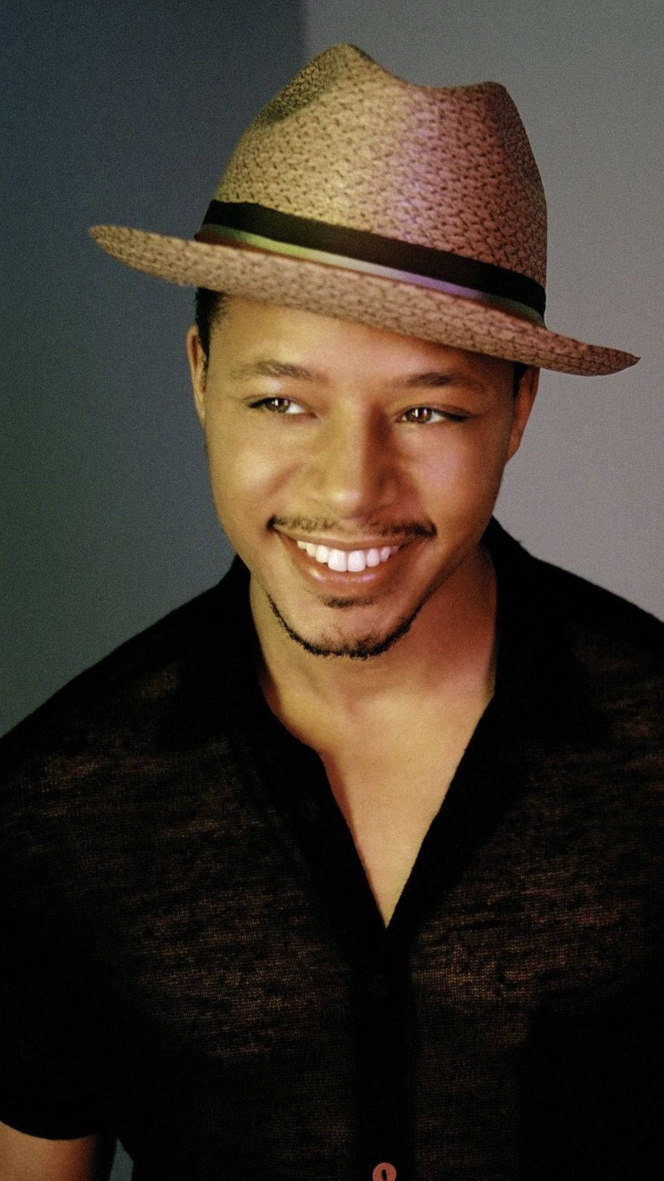 Terrence Howard, straw fedora, black shirt, HD Phone Wallpaper