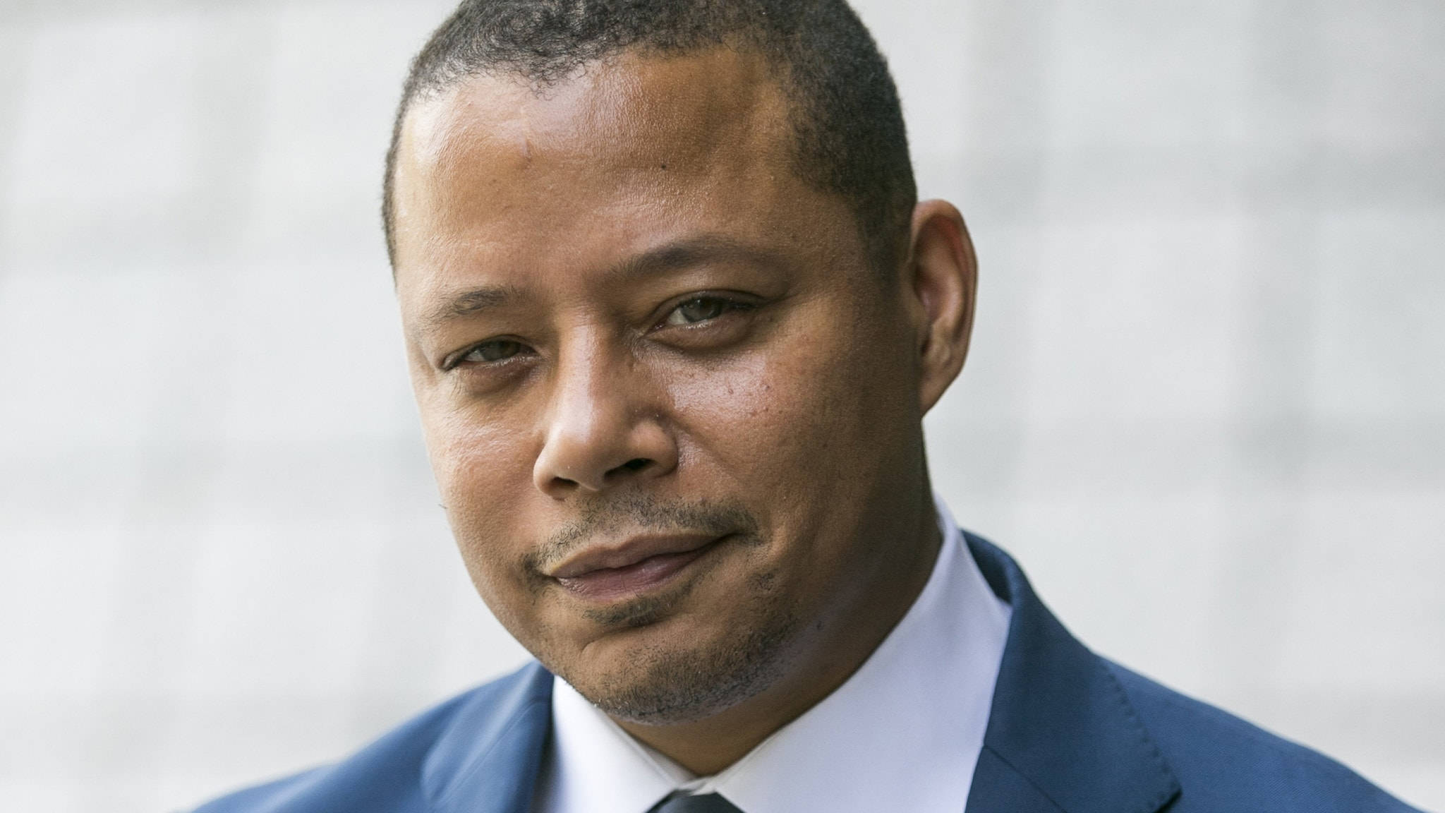 Terrence Howard, blue suit, white shirt, Full HD Desktop Wallpaper