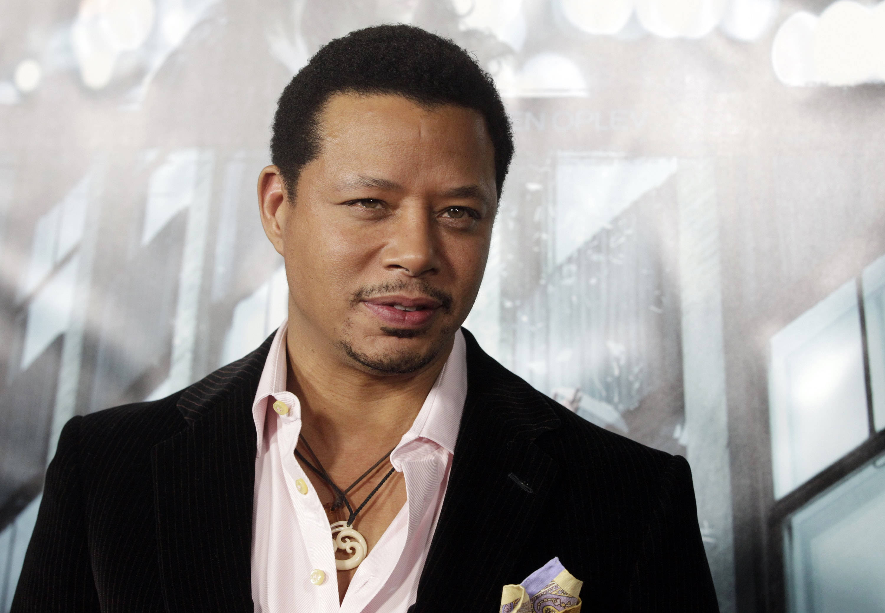 Terrence Howard, black pinstripe suit, pink shirt, 2K Desktop Wallpaper