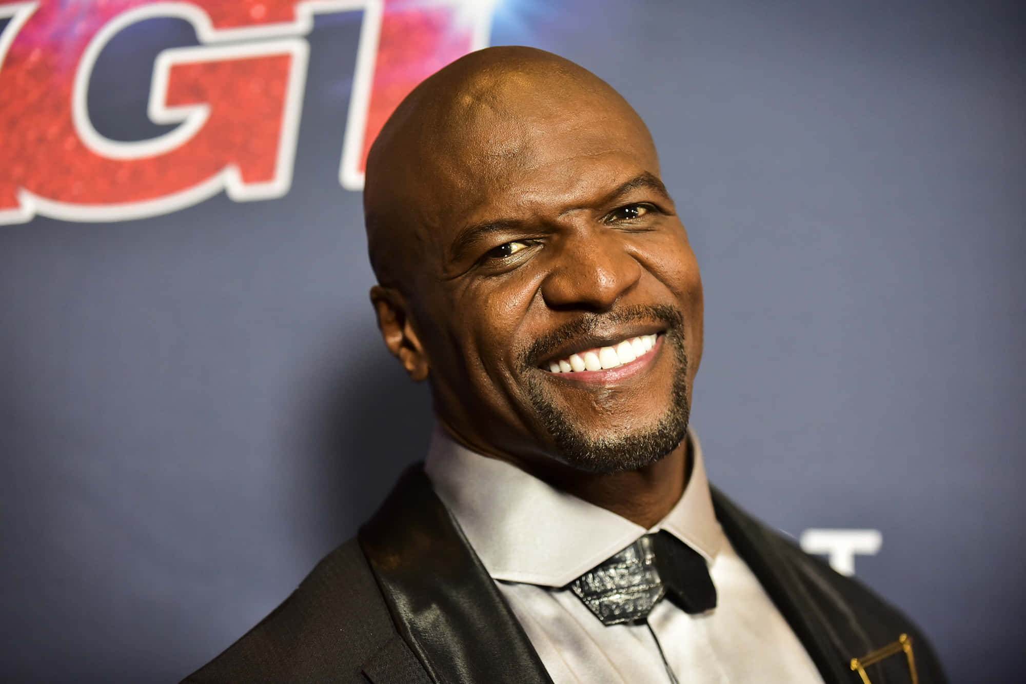 Terry Crews, black leather jacket, patterned tie, Full HD Desktop Wallpaper