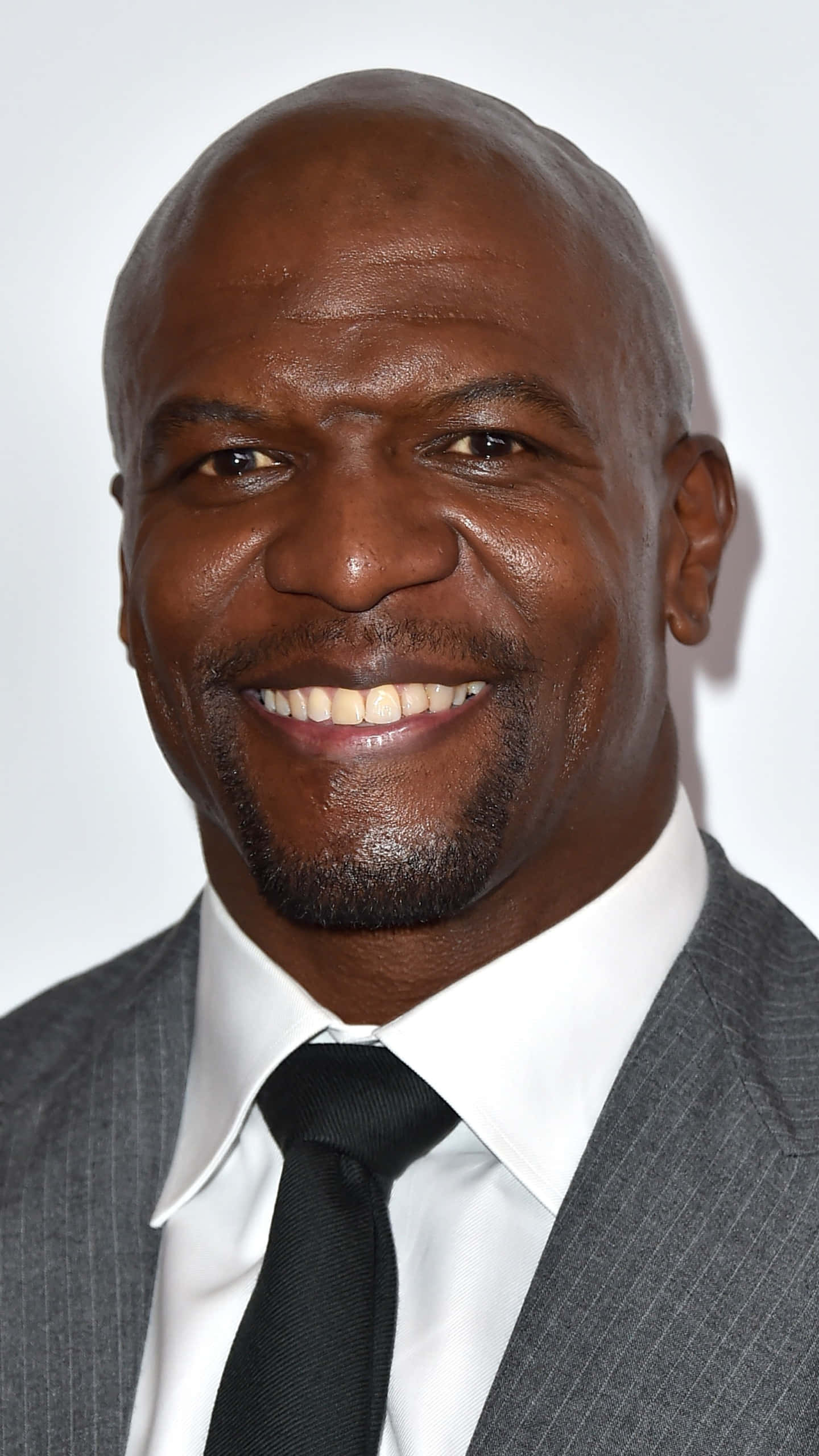 Terry Crews, gray suit, black tie, 2K Phone Wallpaper