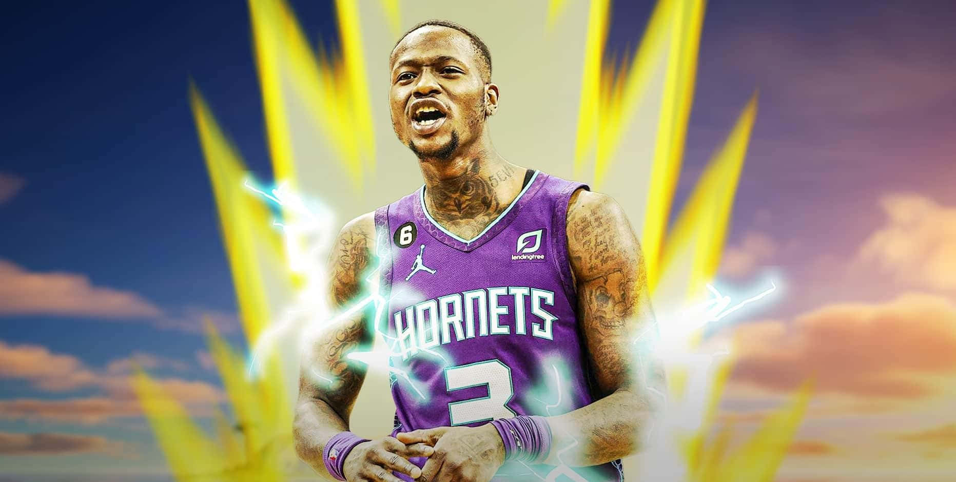 Terry Rozier, purple Hornets jersey, electric energy, HD Desktop Wallpaper