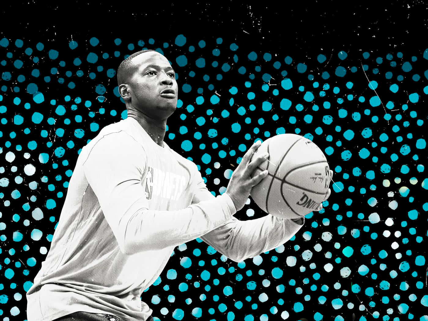 Terry Rozier, blue polka dot, basketball, HD Desktop Wallpaper