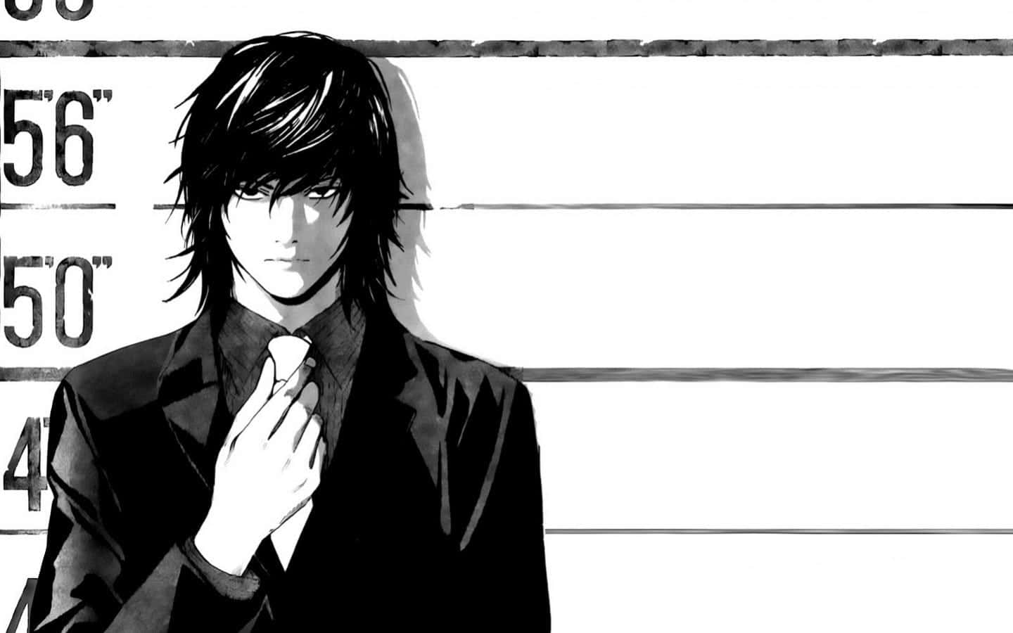 Teru Mikami, black and white, dark hair, HD Desktop Wallpaper