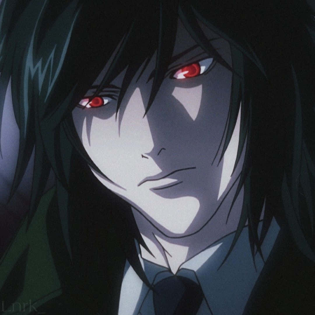 Teru Mikami, glowing red eyes, dark hair, SD Desktop Wallpaper