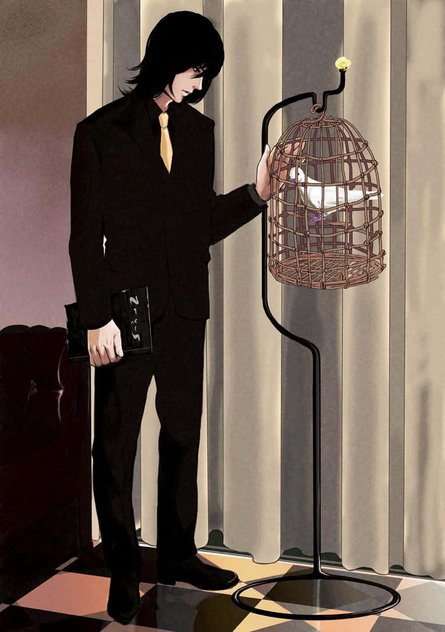Teru Mikami, black suit, white bird, SD Phone Wallpaper