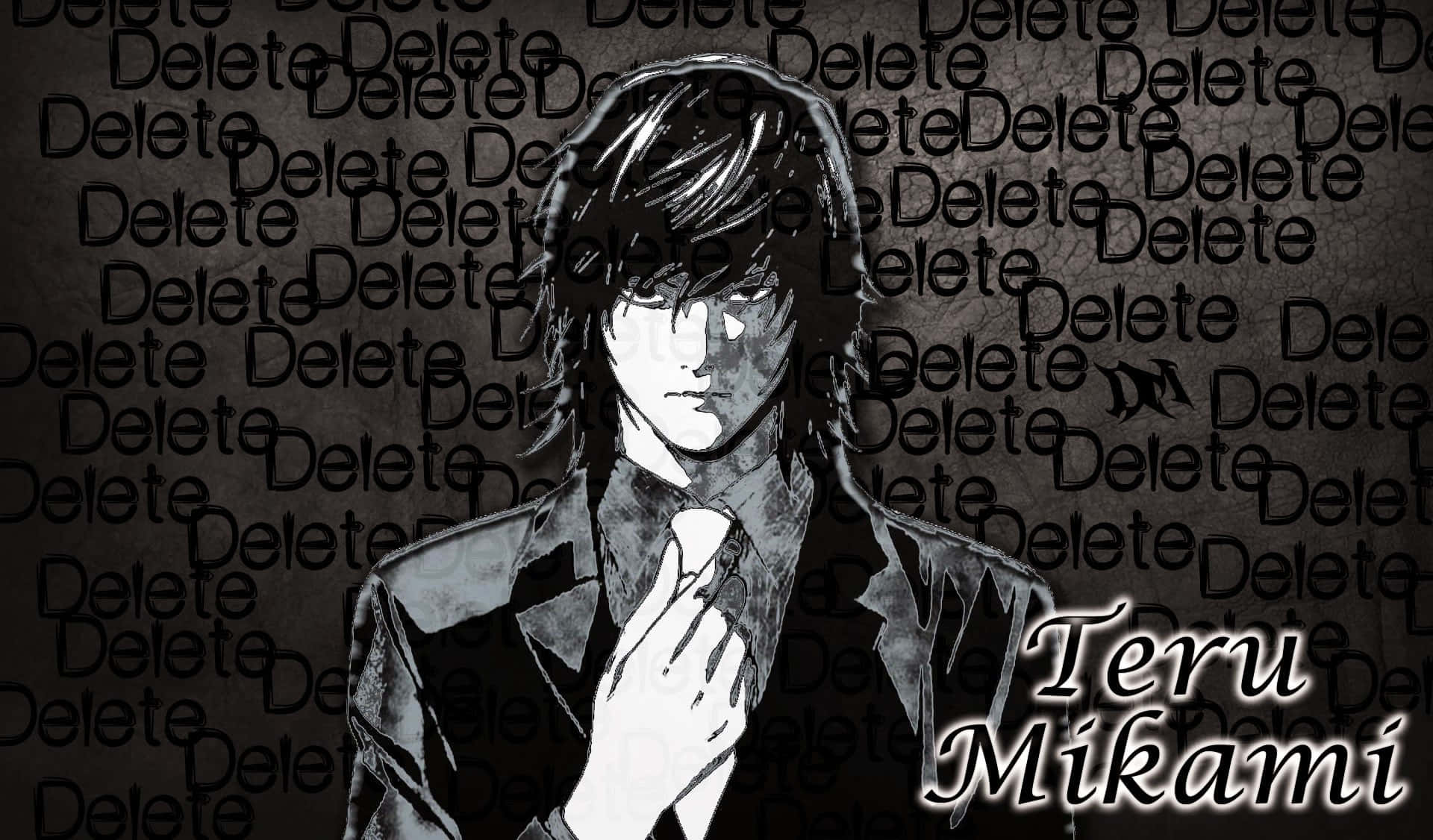 Teru Mikami, monochrome, dark hair, Full HD Desktop Wallpaper