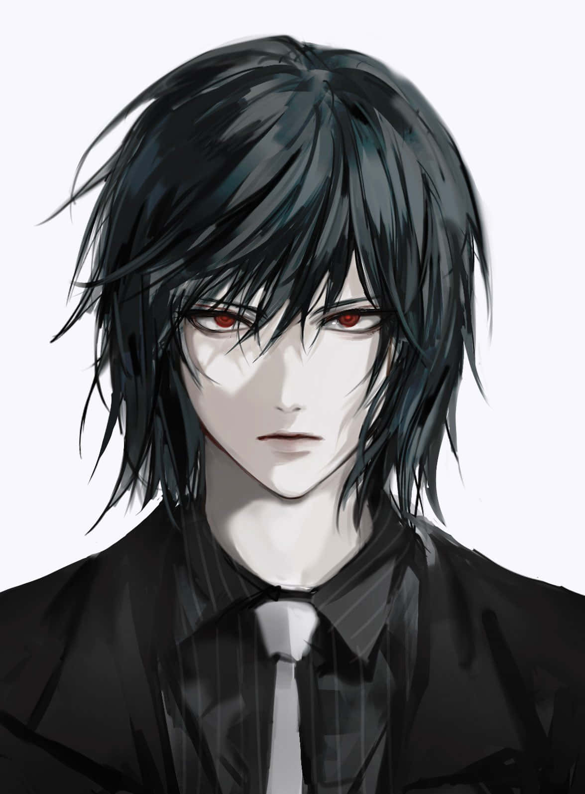 Teru Mikami, messy black hair, striking red eyes, HD Phone Wallpaper