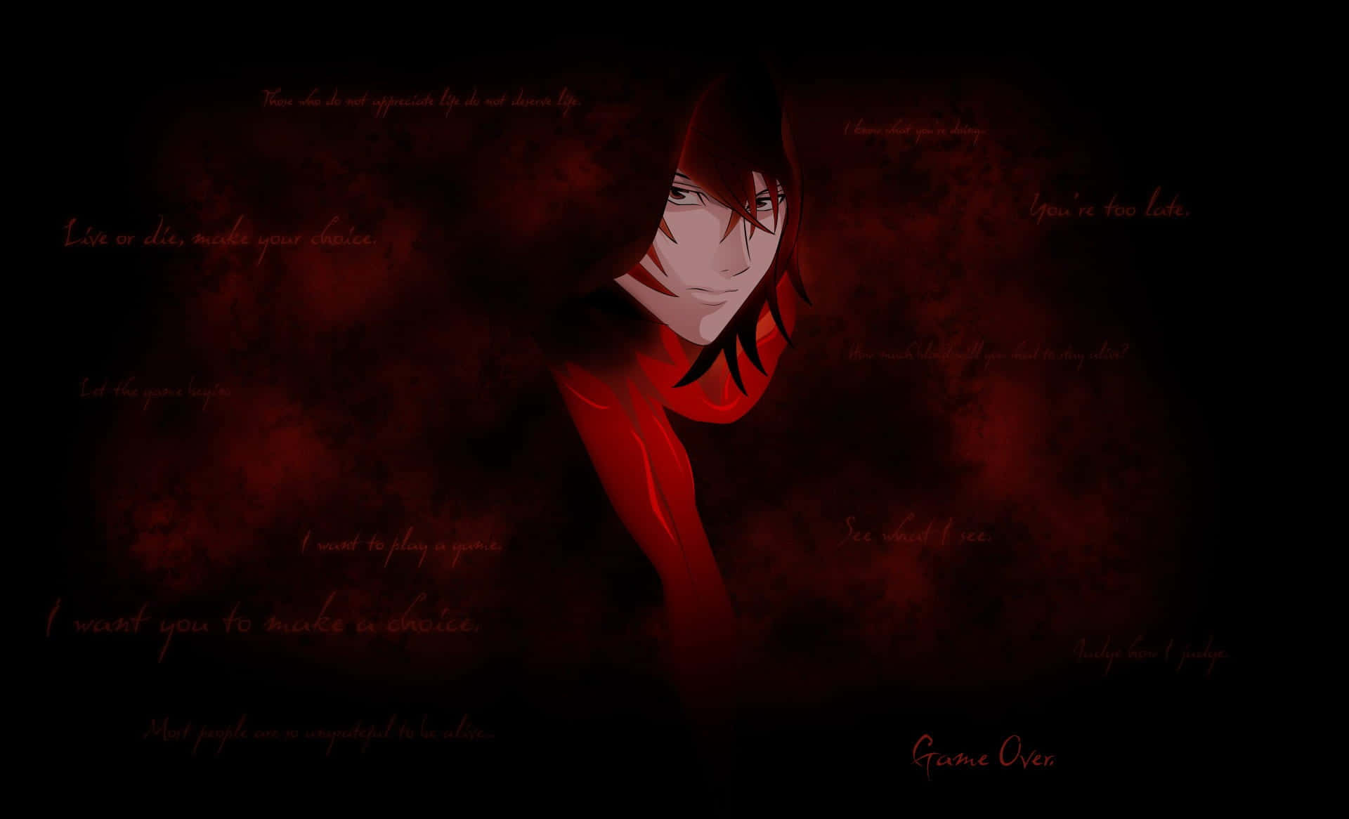 Teru Mikami, red hair, scarf, Full HD Desktop Wallpaper