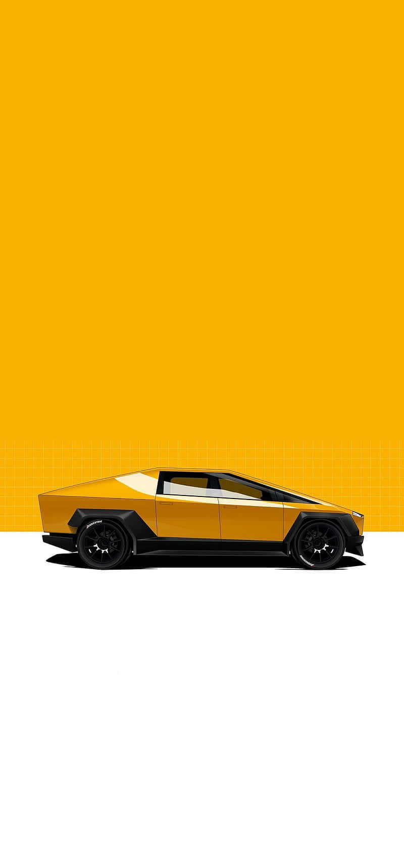 Tesla Cybertruck, yellow, gradient yellow background, HD Phone Wallpaper
