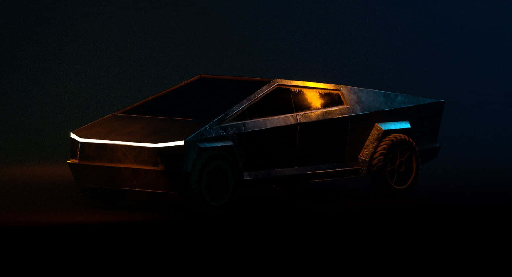 Tesla Cybertruck, futuristic, black, HD Desktop Wallpaper