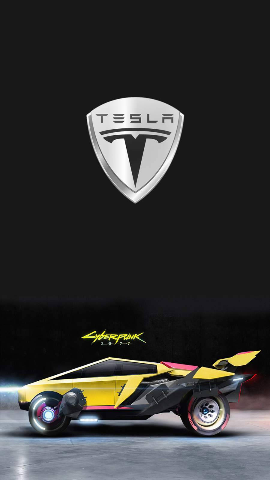 Tesla Cybertruck, glowing wheels, silver logo, HD Phone Wallpaper