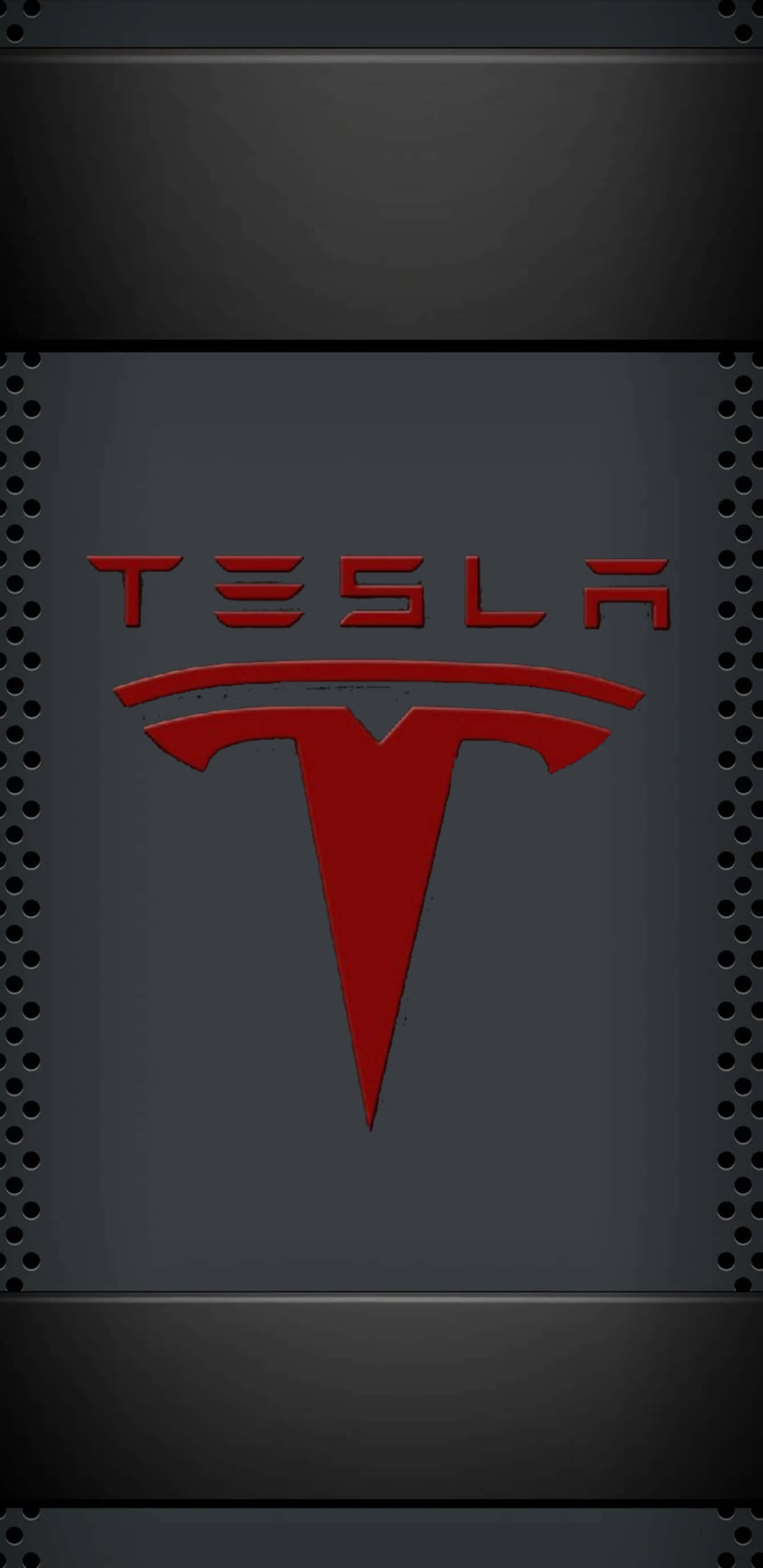Tesla, Tesla logo, dark gray, 2K Phone Wallpaper
