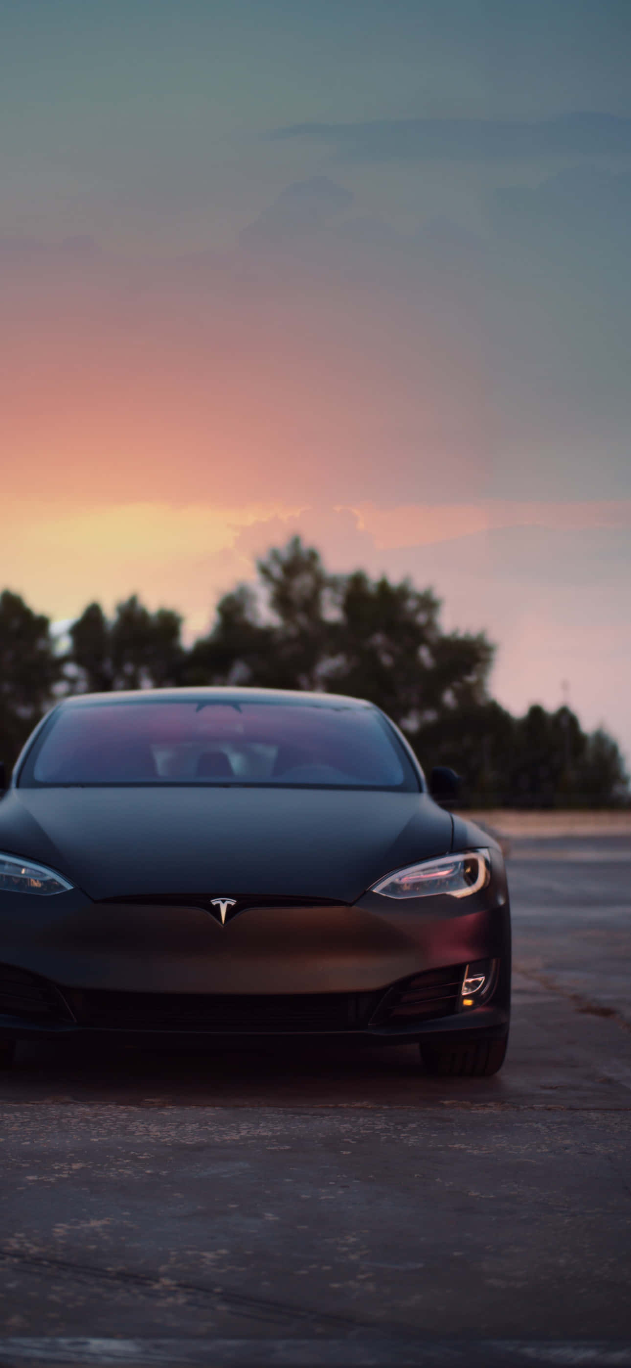 Tesla iPhone, matte black, sleek, 2K Phone Wallpaper