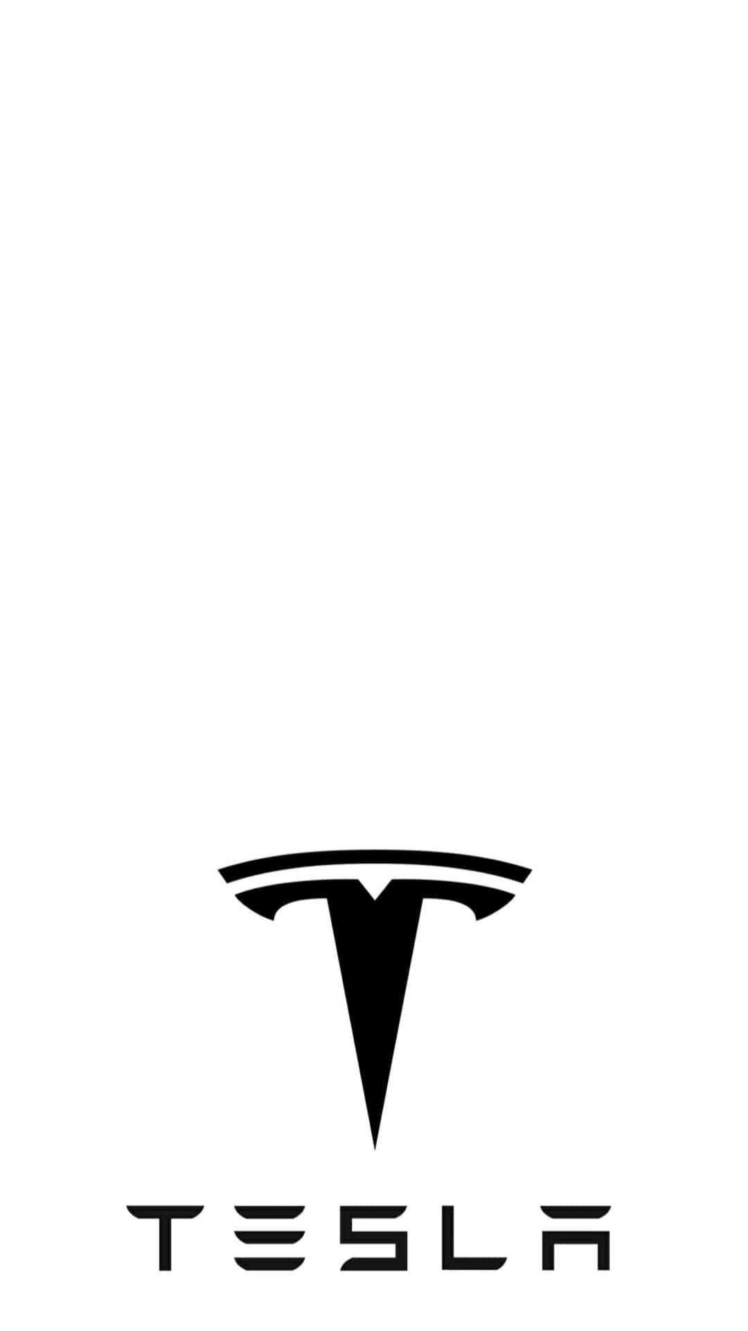 Tesla iPhone, minimalist black Tesla logo, stark white background, Full HD Phone Wallpaper