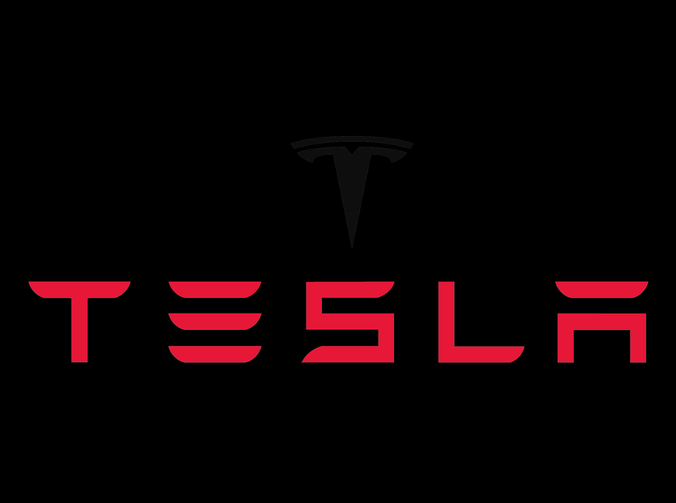 Tesla logo, red, silver, Full HD Desktop Wallpaper