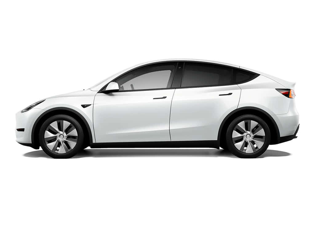 Tesla Model Y, white, profile, SD Desktop Wallpaper