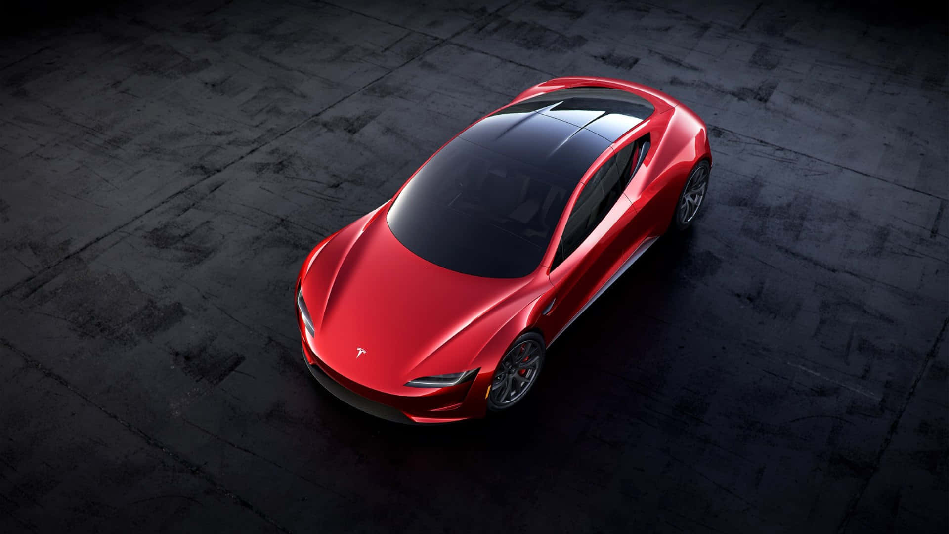 Tesla Roadster, sleek red, studio lighting, Full HD Desktop Wallpaper