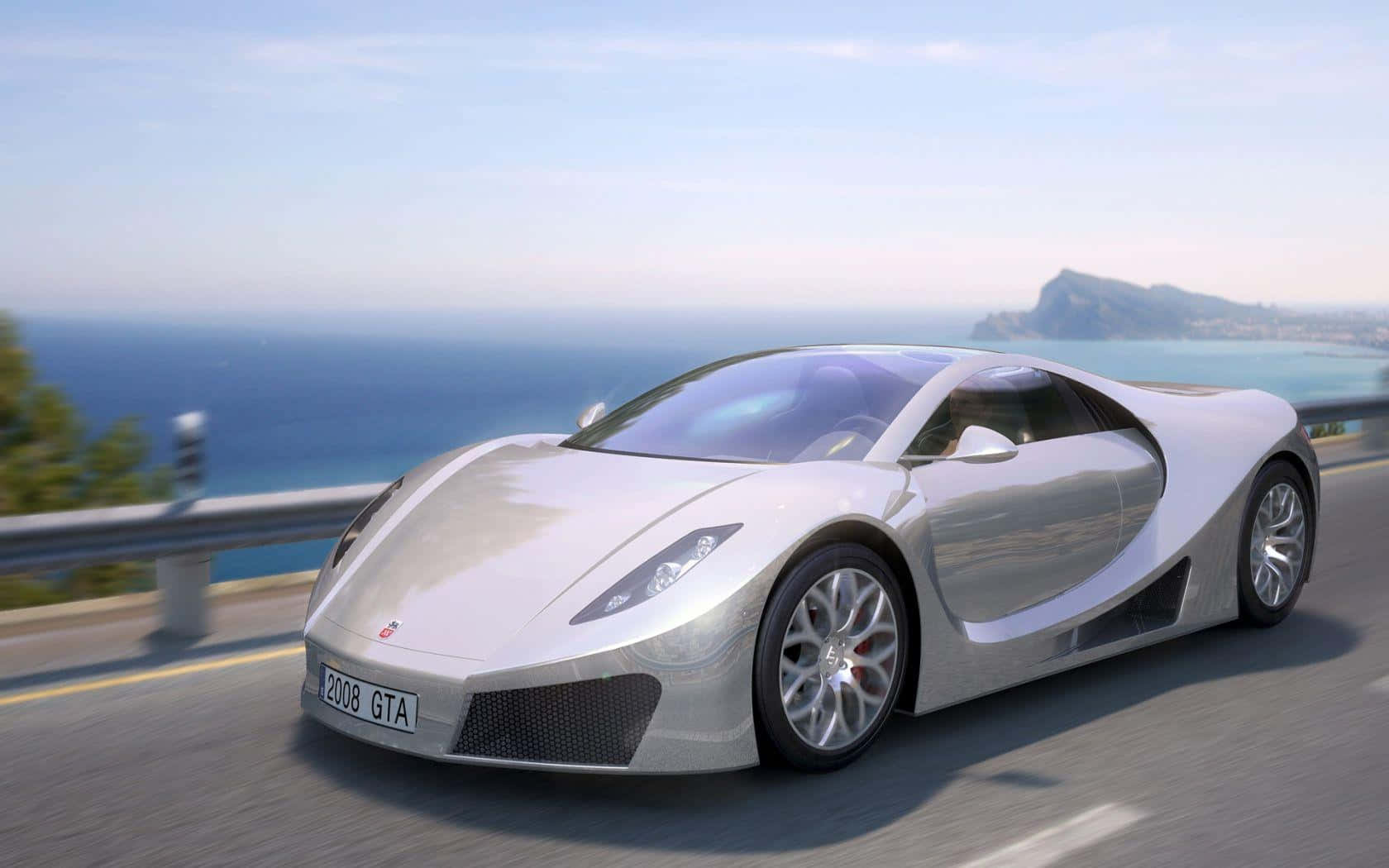Tesla Roadster, coastal highway, ocean, HD Desktop Wallpaper