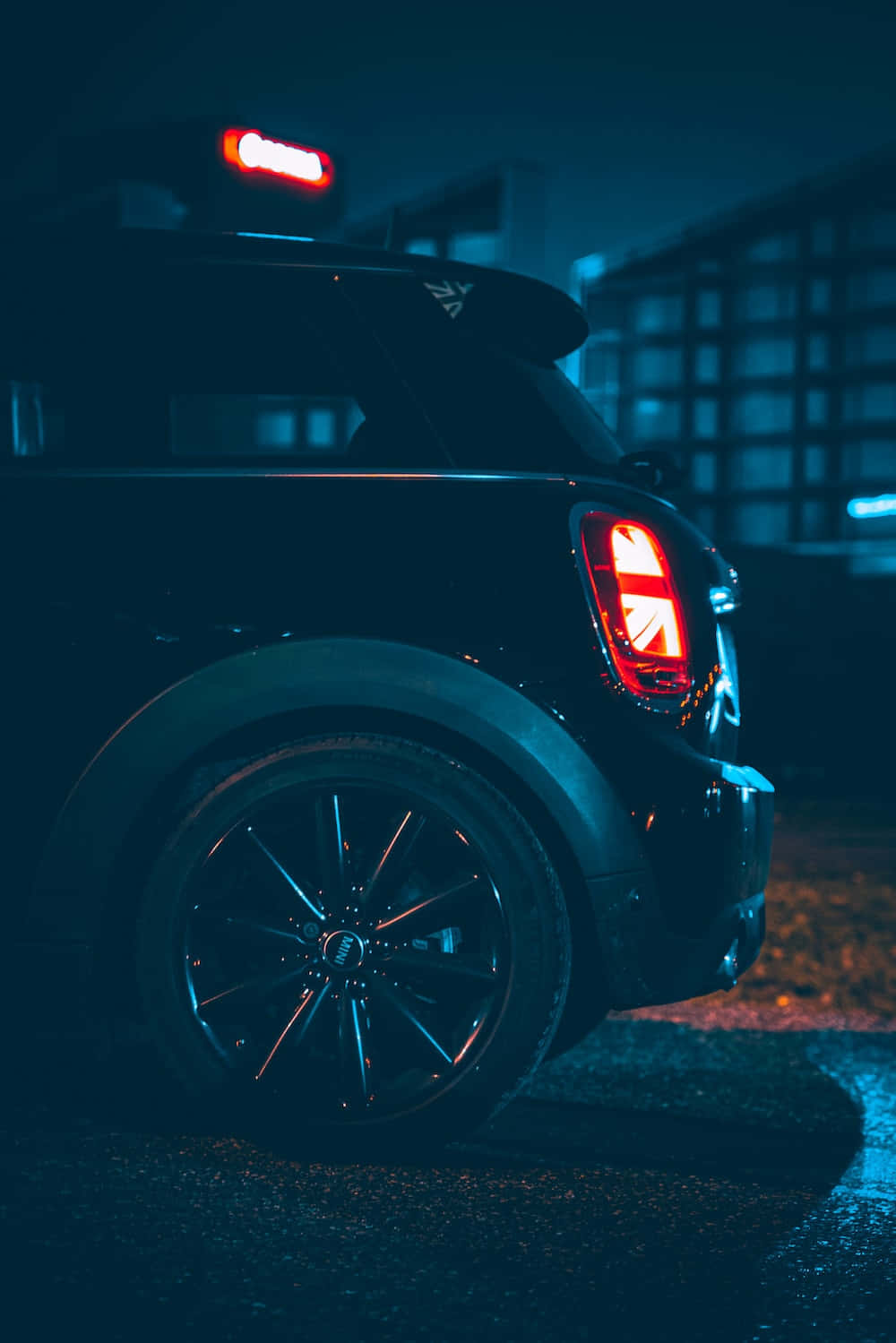 Tesla Roadster, sleek black car, glowing red taillight, HD Phone Wallpaper