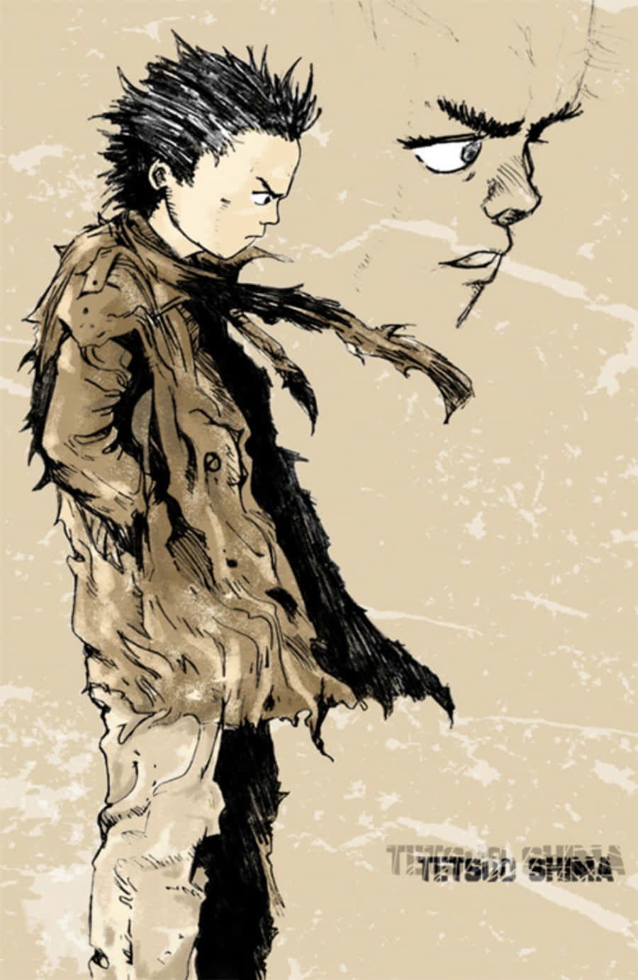 Tetsuo Shima, spiky-haired boy, tattered clothes, HD Phone Wallpaper