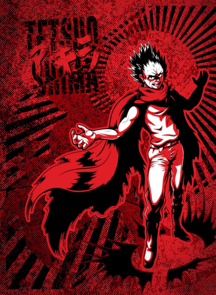 Tetsuo Shima, red cape, spiky hair, SD Phone Wallpaper