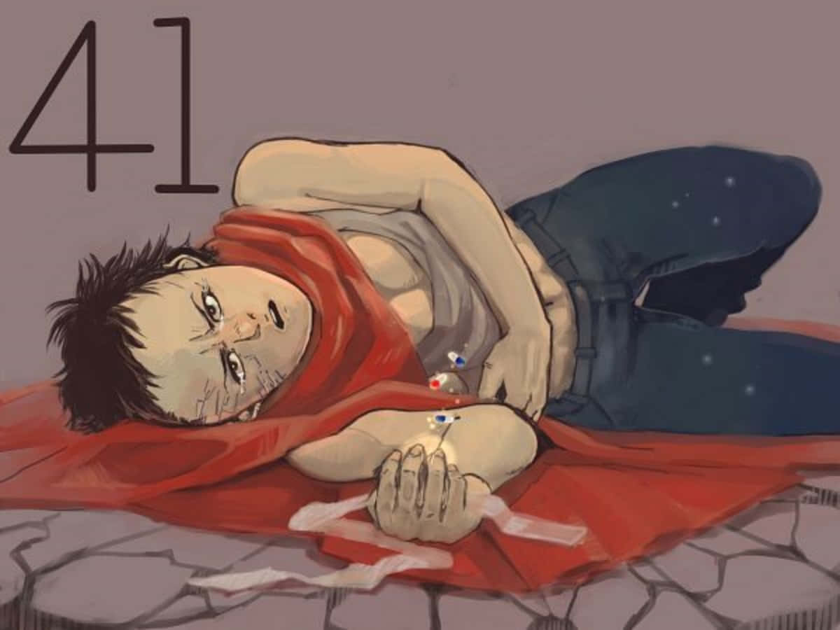 Tetsuo Shima, red cloth, glowing object, SD Desktop Wallpaper