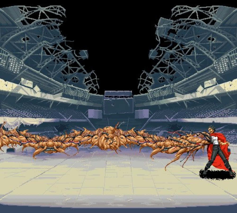 Tetsuo Shima, red cape, monstrous worm, SD Desktop Wallpaper