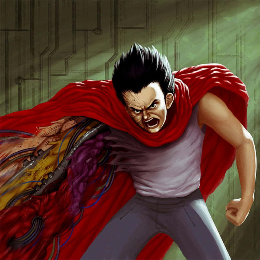 Tetsuo Shima, red cape, mechanical arm, SD Desktop Wallpaper
