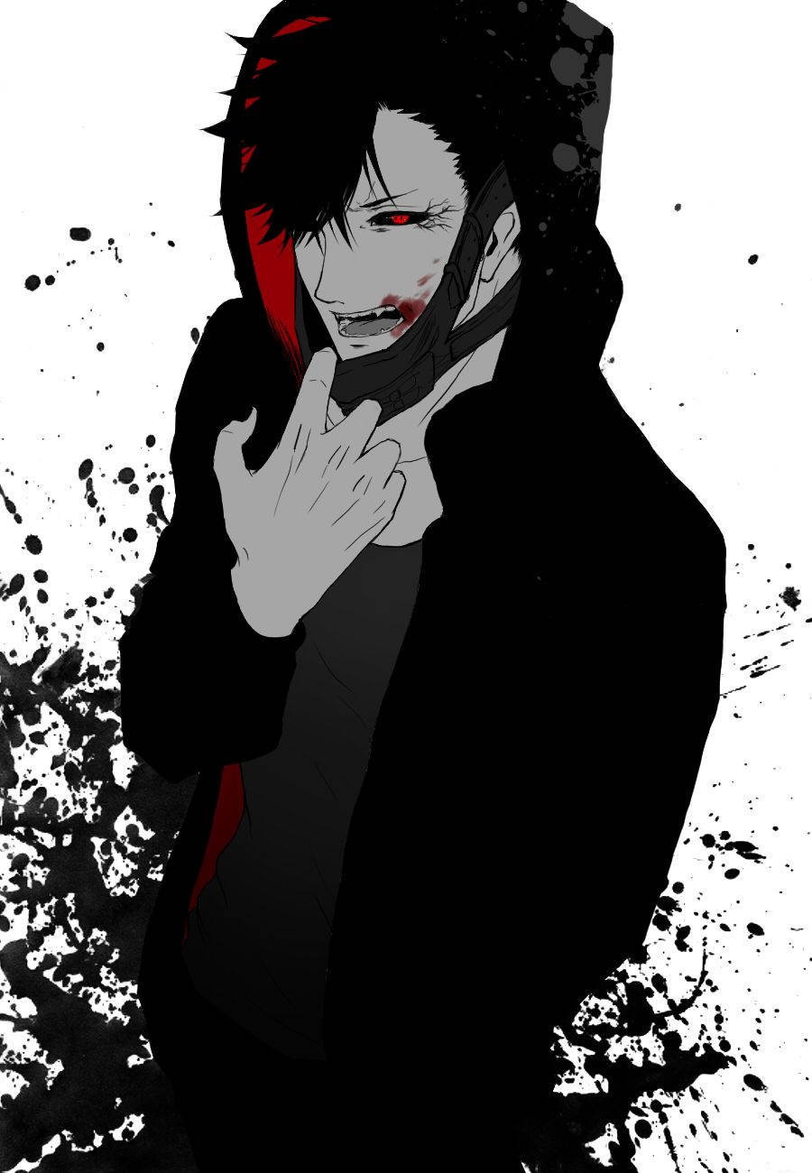 Tetsuro Kuroo, red eyes, blood splatters, HD Phone Wallpaper