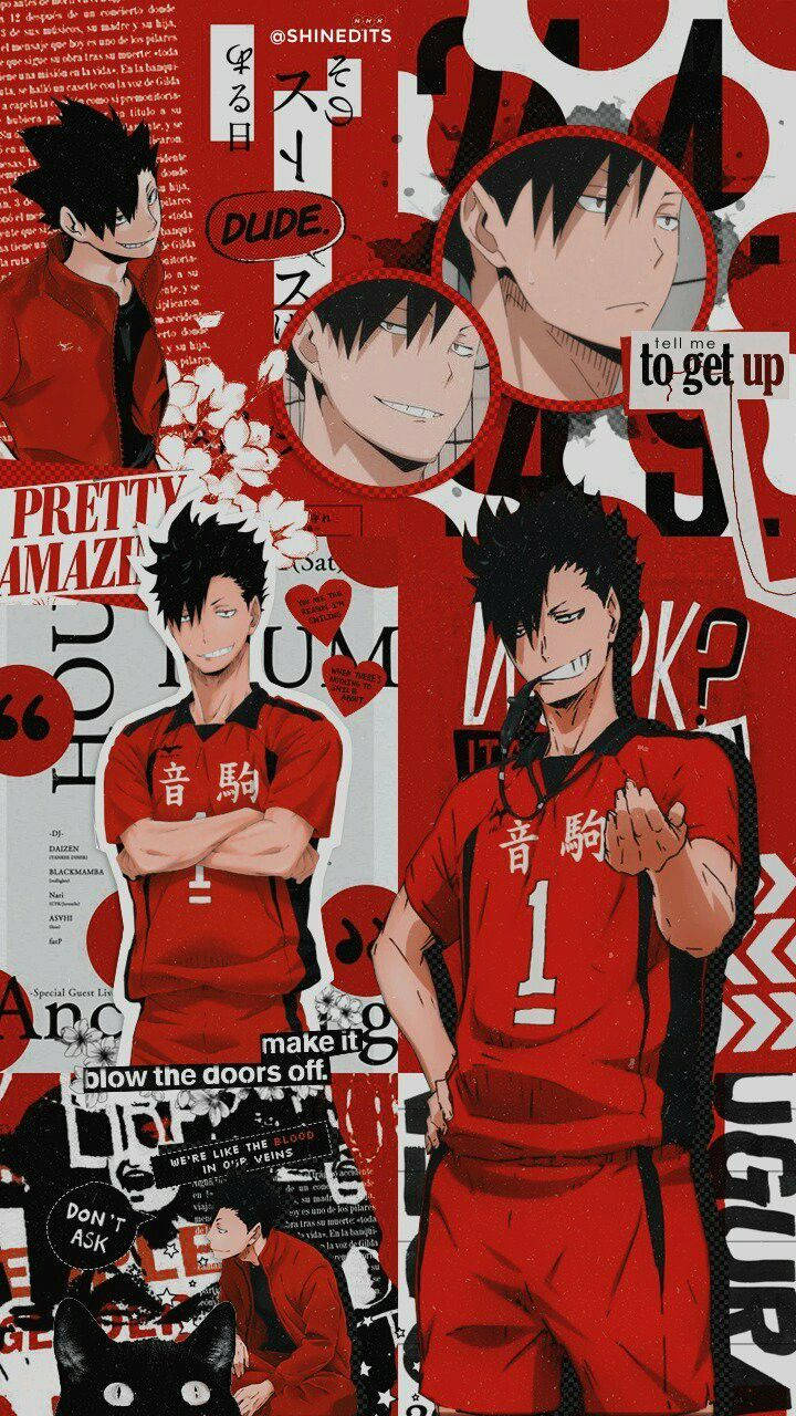 Tetsuro Kuroo, black-haired male volleyball player, red jersey, HD Phone Wallpaper