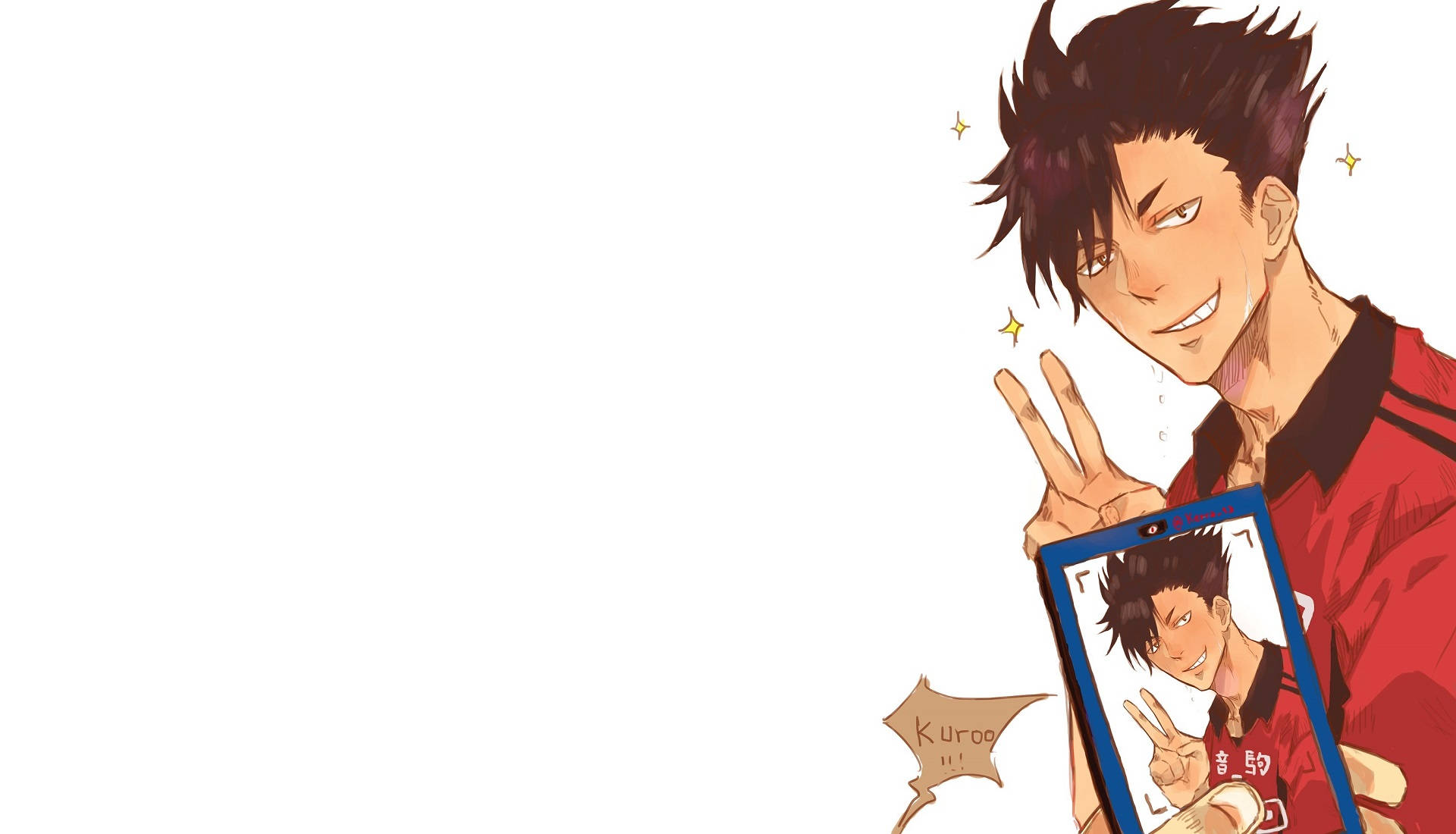 Tetsuro Kuroo, spiky hair, tablet, Full HD Desktop Wallpaper