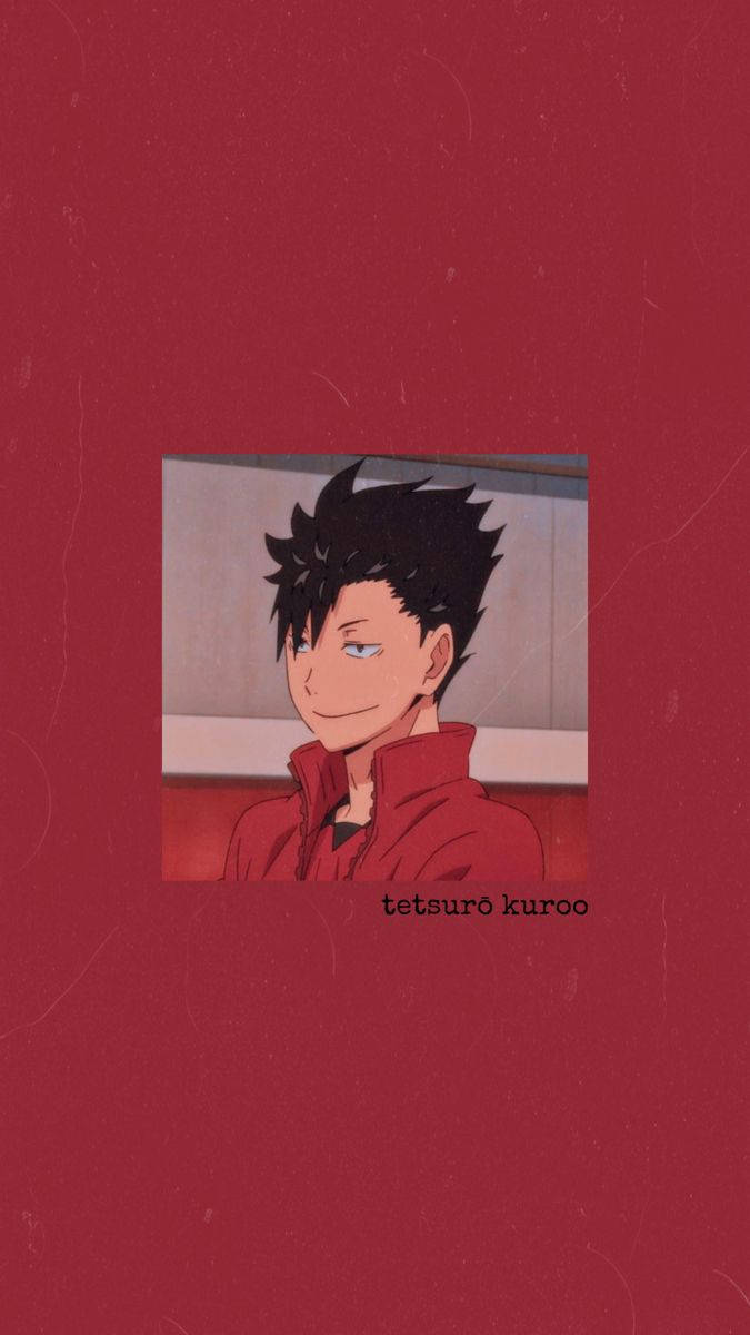 Tetsuro Kuroo, red jacket, textured deep red background, SD Phone Wallpaper