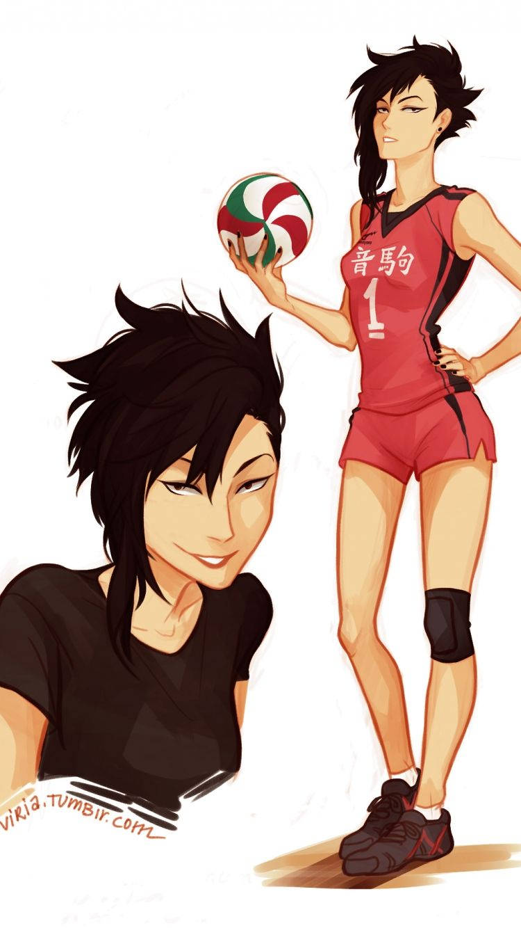 Tetsuro Kuroo, red uniform, black shirt, HD Phone Wallpaper