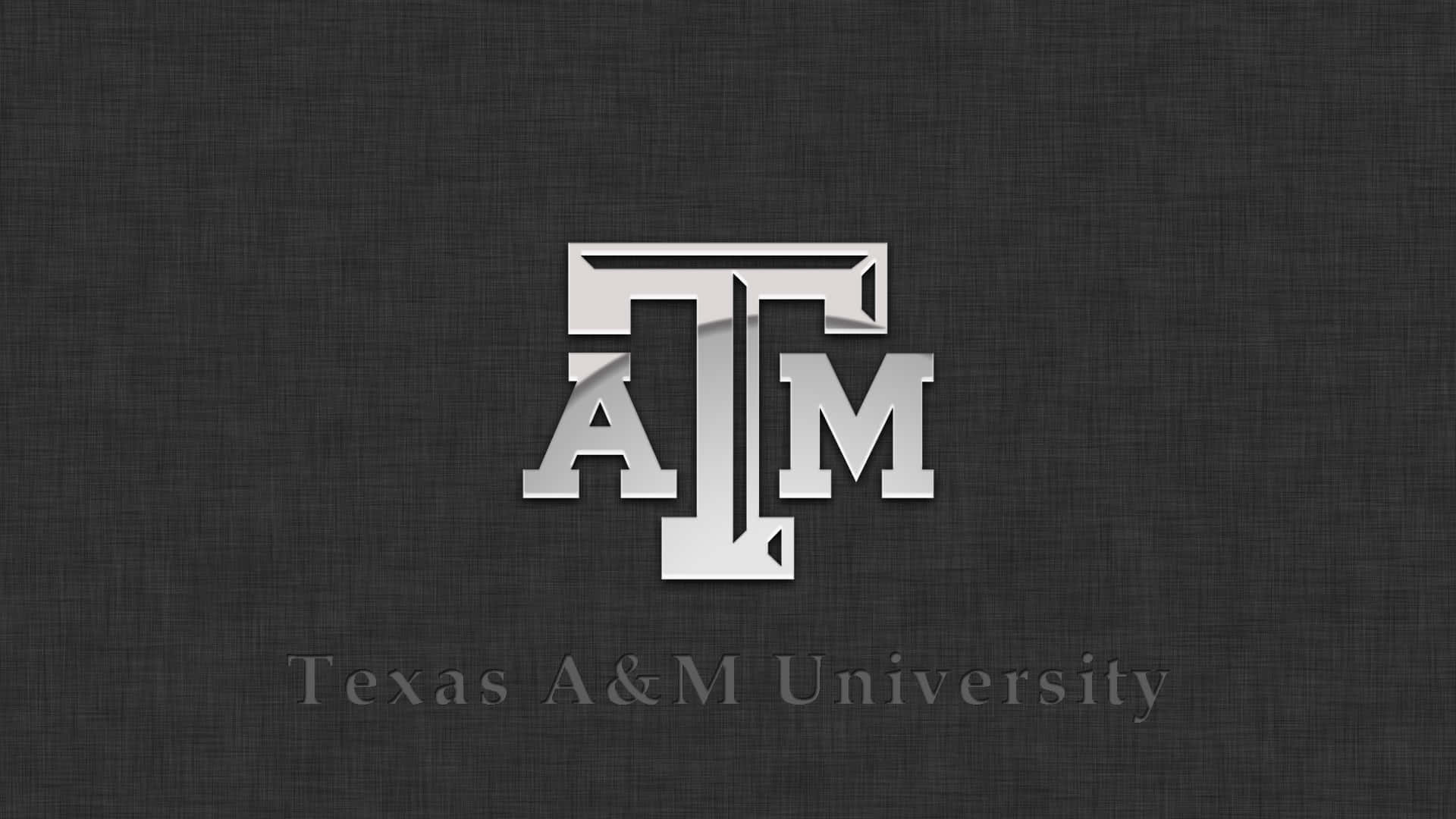 Texas A&M University, metallic silver, dark textured fabric background, Full HD Desktop Wallpaper