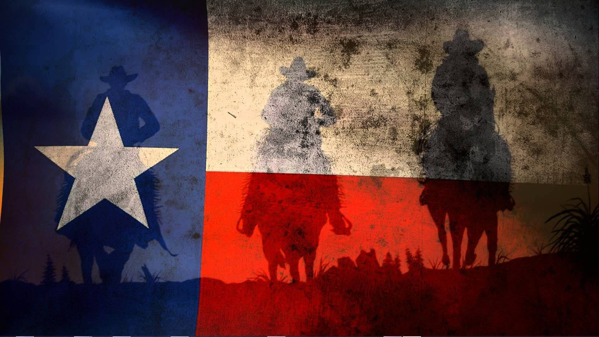 Texas flag, cowboys, horseback, Full HD Desktop Wallpaper