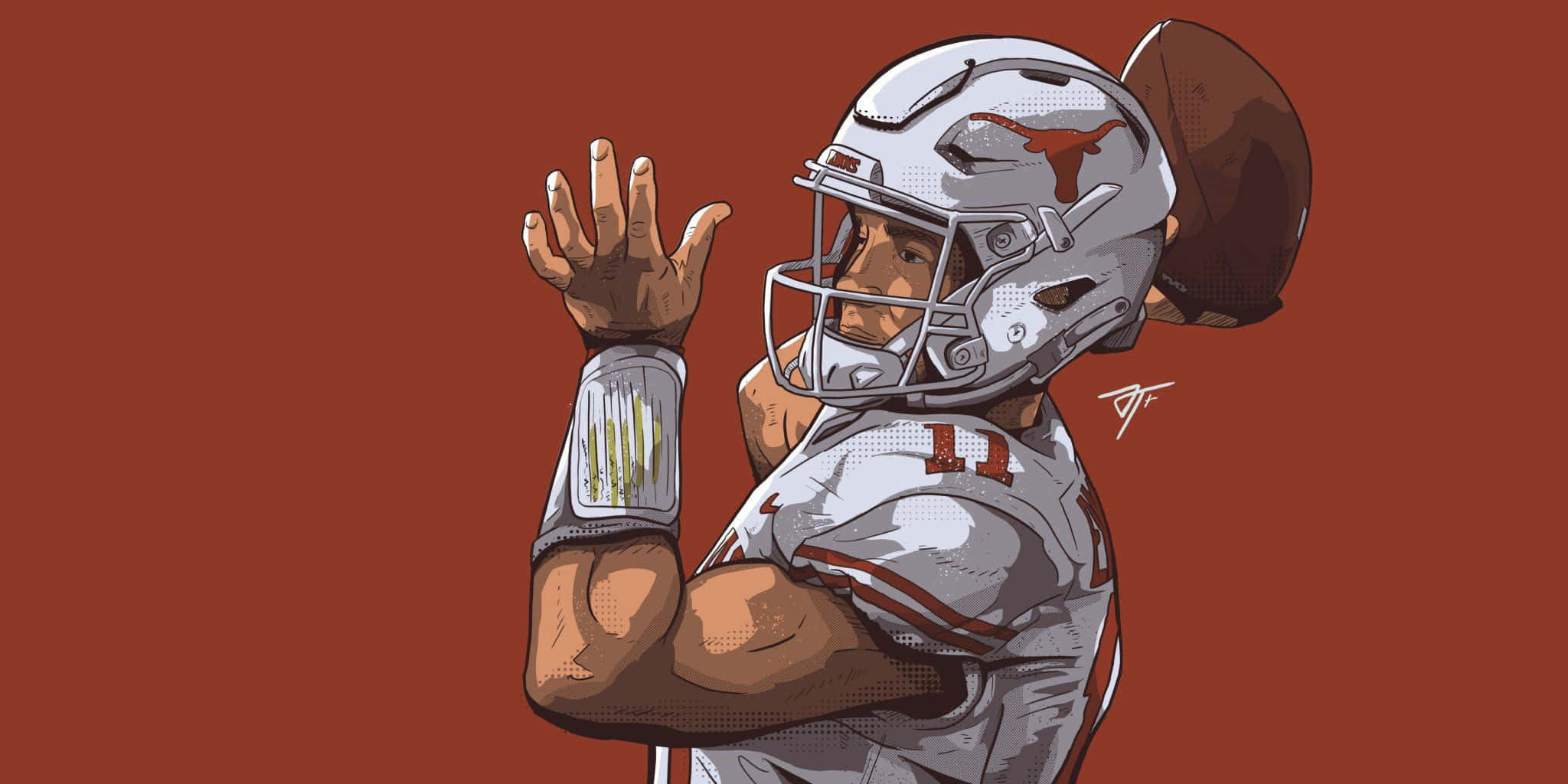 Texas Football, silver helmet, jersey, Full HD Desktop Wallpaper