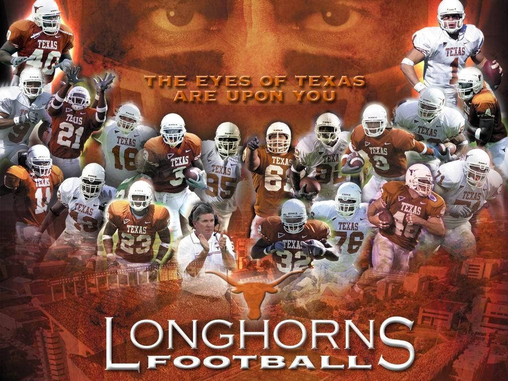 Texas Longhorns, orange and white uniforms, fiery background, SD Desktop Wallpaper