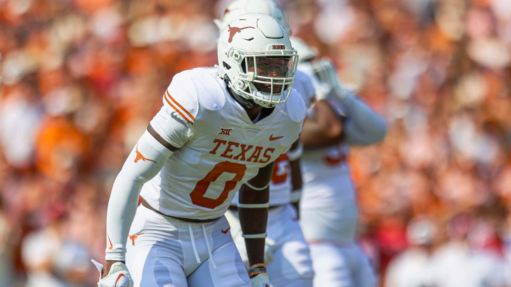 Texas Longhorns, white uniform, orange accents, Full HD Desktop Wallpaper