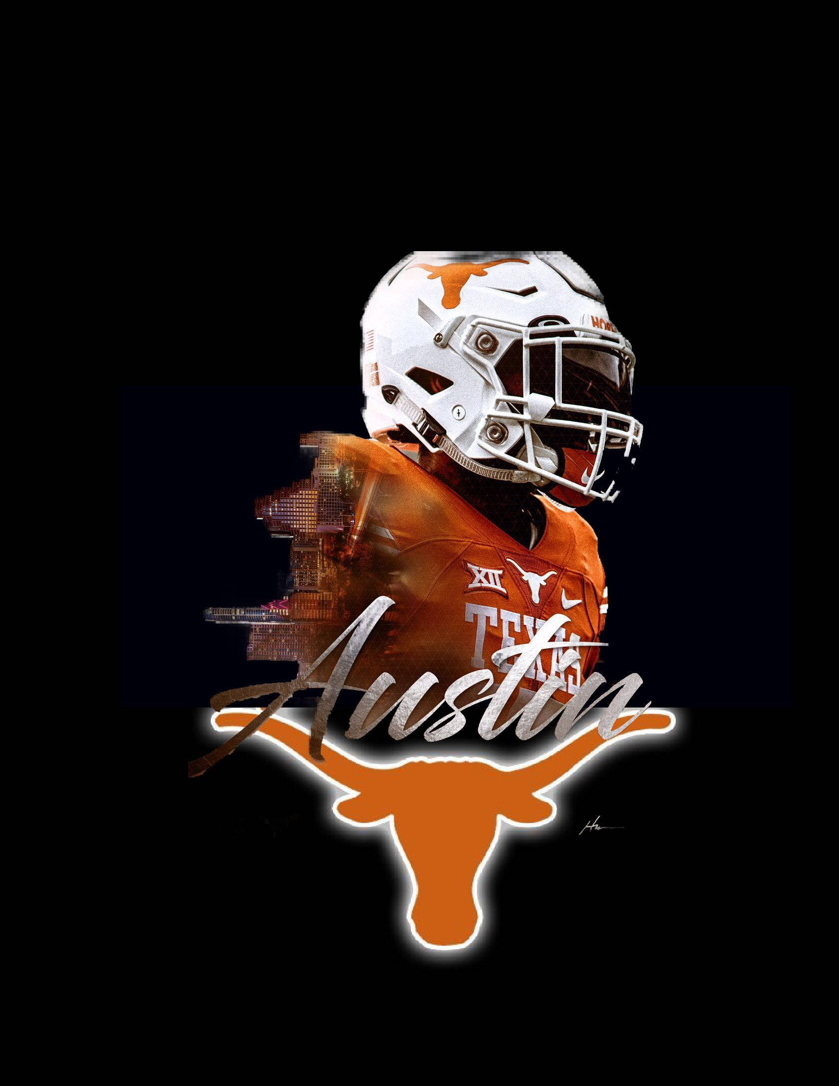 Texas Longhorns, orange and white gear, glowing longhorn logo, Full HD Phone Wallpaper