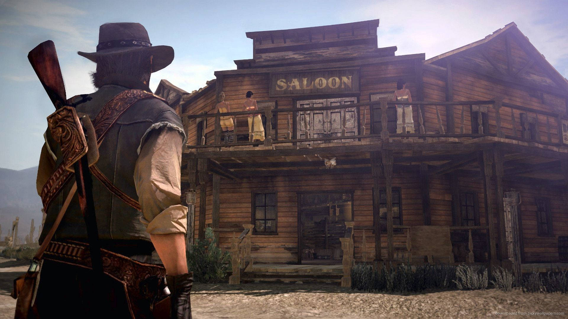 Texas, cowboy, rifle, Full HD Desktop Wallpaper