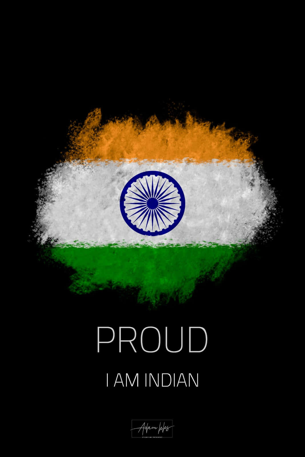 Indian flag, powder form, black background, HD Phone Wallpaper