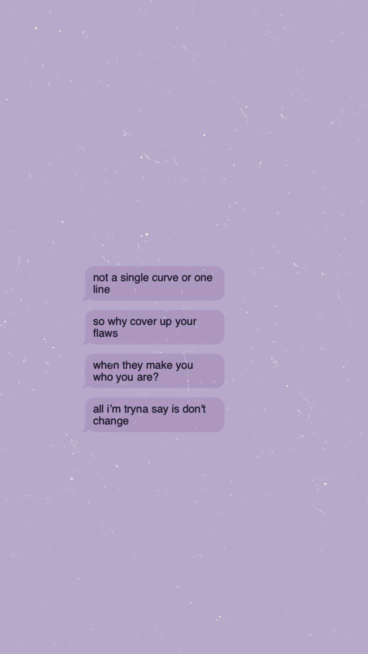 Purple textured background, centered text bubbles, message about authenticity and self-acceptance, HD Phone Wallpaper