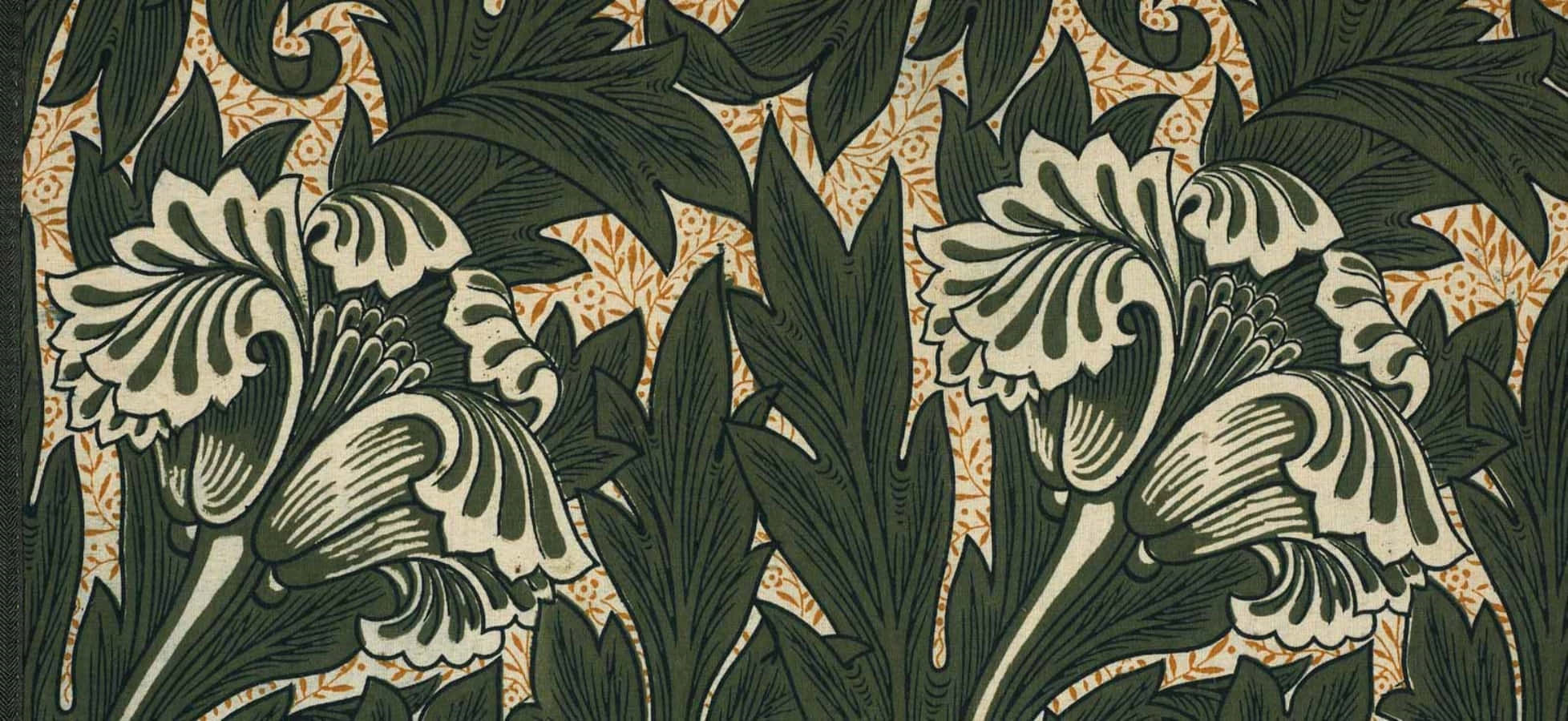 textile art, vintage wallpaper pattern, large stylized flowers, Full HD Desktop Wallpaper
