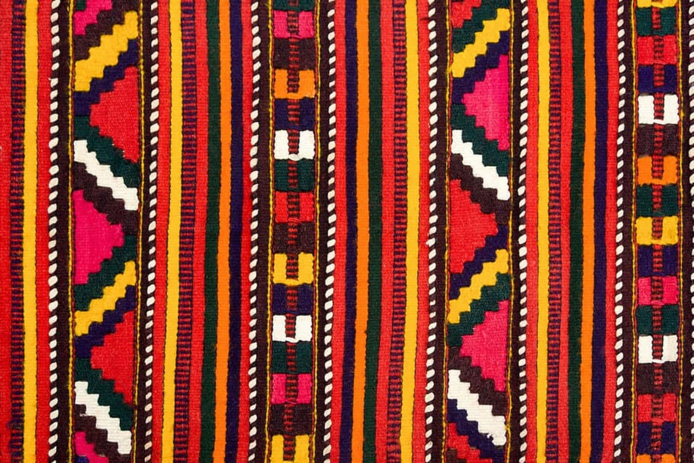 textile art, red, yellow, HD Desktop Wallpaper