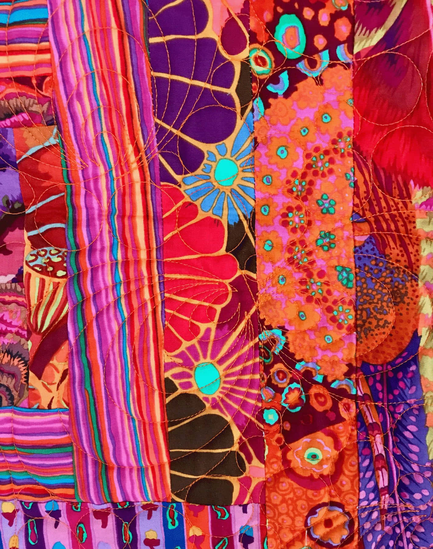 Textile Art, patchwork quilt, floral patterns, HD Phone Wallpaper