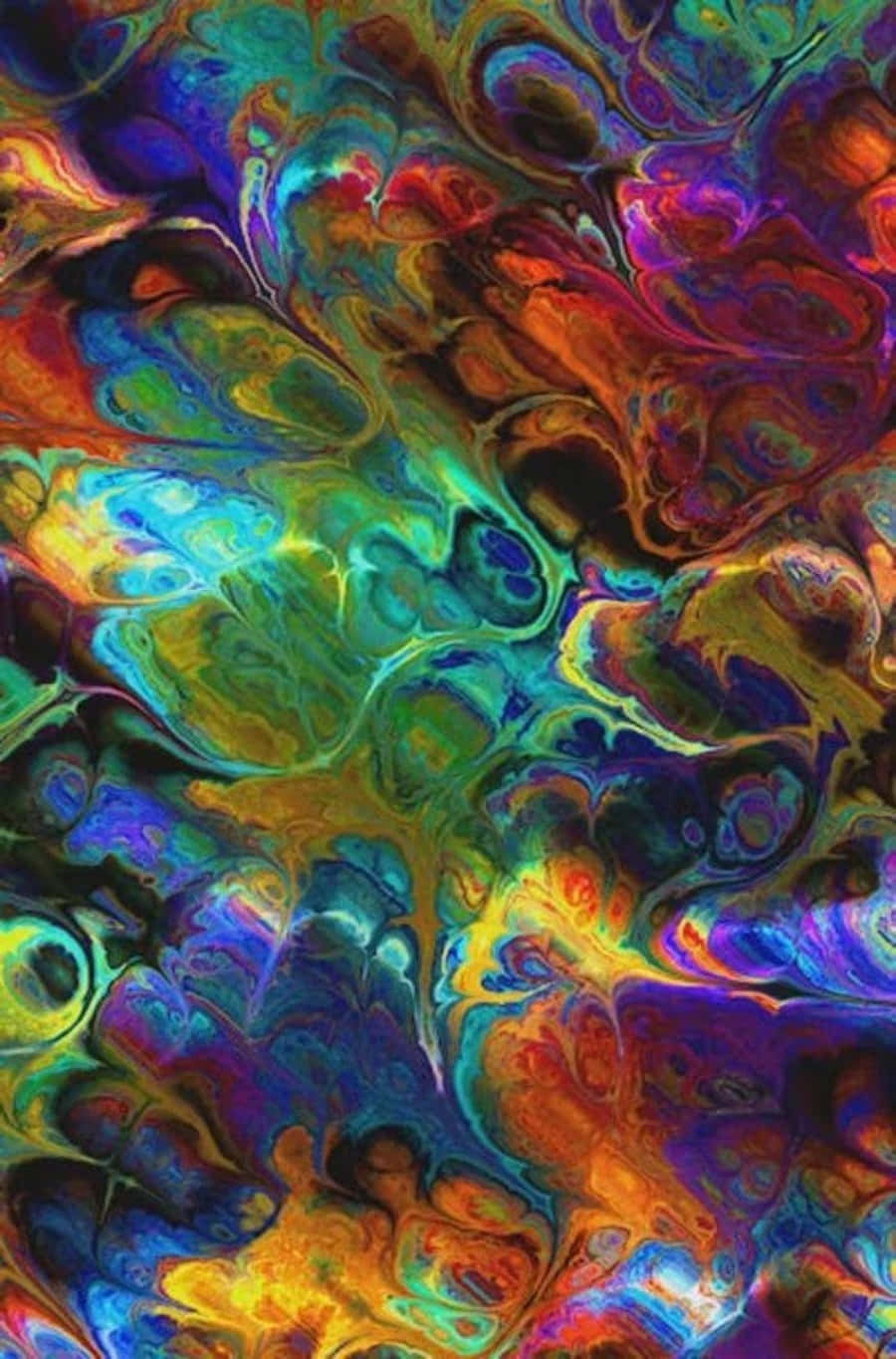 Textile Art, psychedelic abstract pattern, liquid oil on water, HD Phone Wallpaper