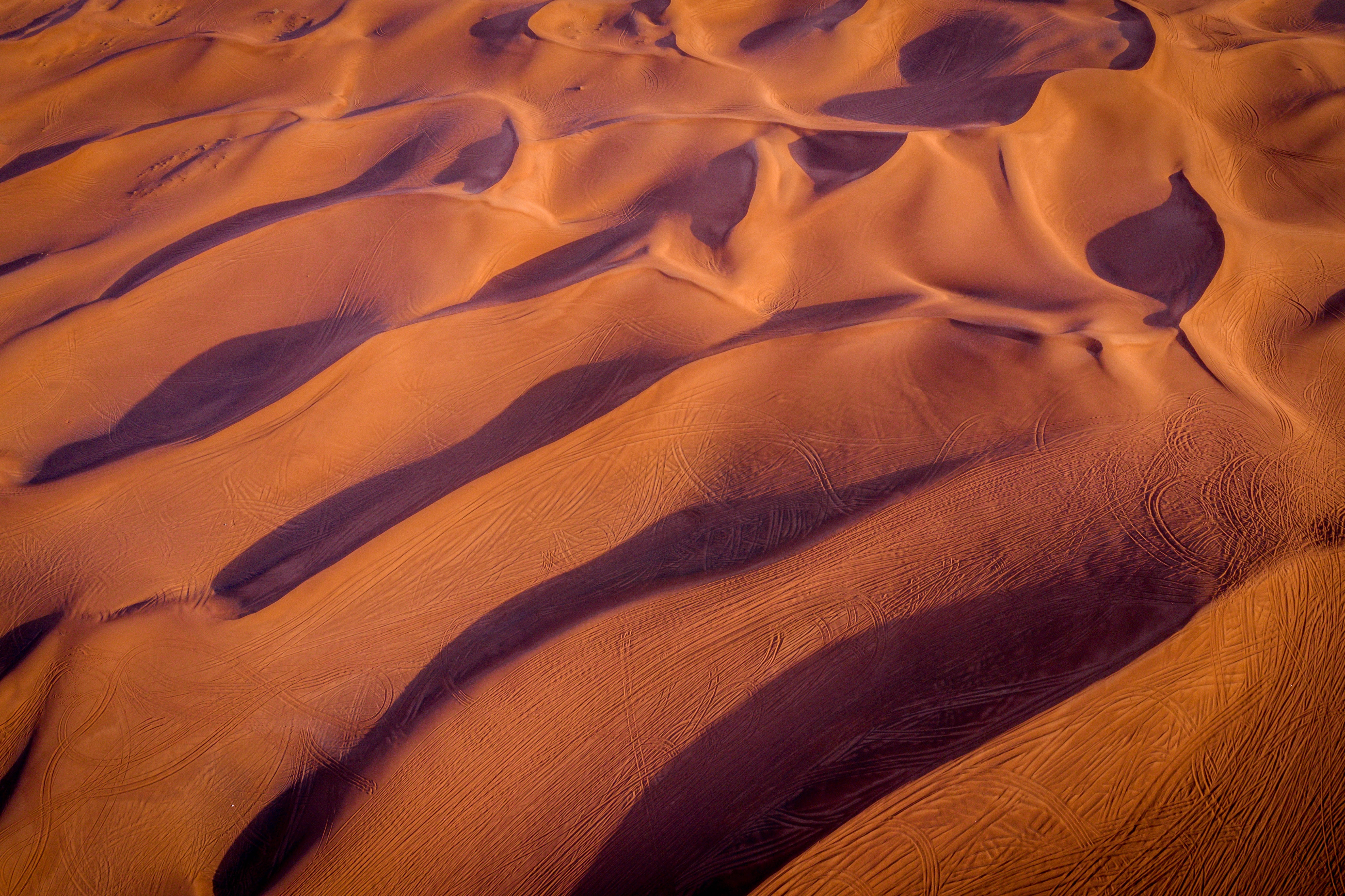 orange sand dunes, undulating sand dunes, wind-sculpted, 5K Desktop Wallpaper